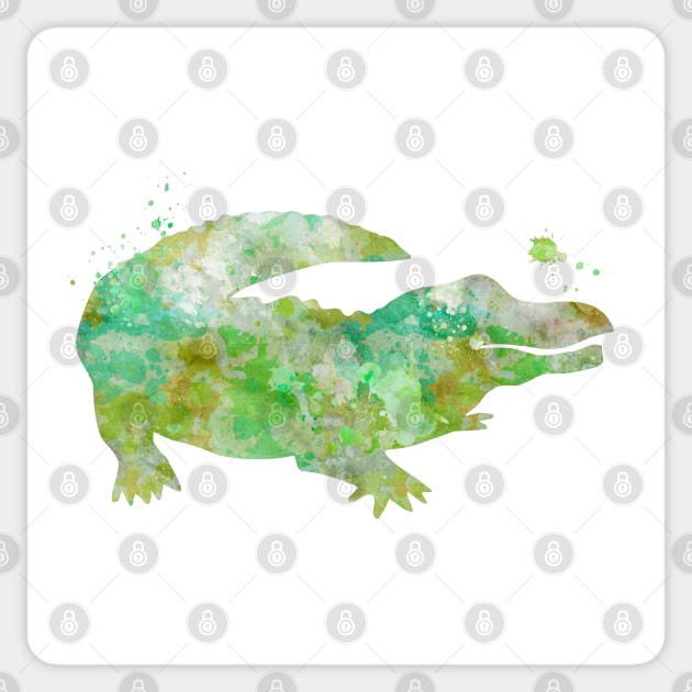 Alligator Watercolor Painting Sticker by Miao Miao Design